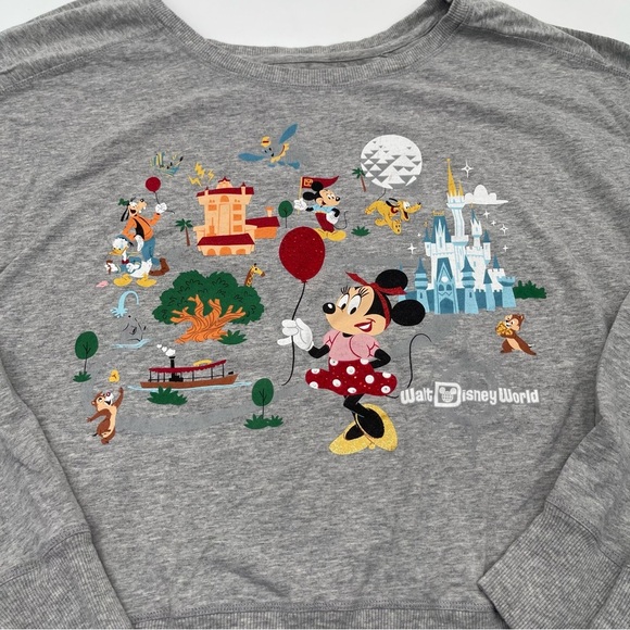 Disney “Park Life” Women’s XXL Long Sleeve Top Cropped Jersey Tee Lightweight - Picture 9 of 16